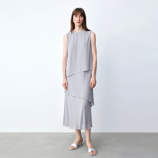 不规则斜裁飘片无袖 LIAC 新品 25夏季 连衣裙度假感优雅背心裙 ROC