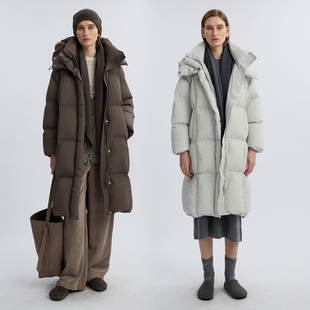 高充绒量加厚双重门襟防风 羽绒服90白鸭绒冬季 2025新款 女过膝长款