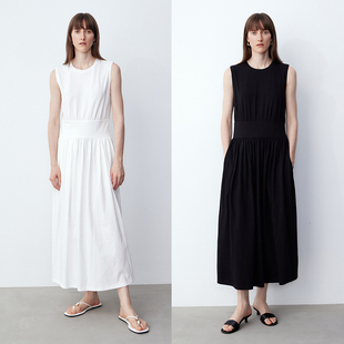 重磅长绒棉简约无袖 LIAC 新品 25夏季 连衣裙舒适优雅背心长裙 ROC
