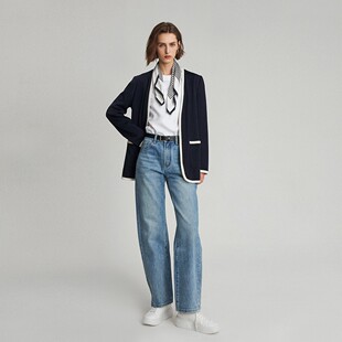 外套女气质西装 撞色织带包滚边小香风羊毛开衫 ROC秋季 LIAC