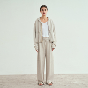 新品 25春季 舒适连帽卫衣开衫 外套休闲阔腿裤 女 LIAC 运动套装 ROC