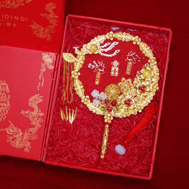 结婚扇子刺绣diy中国风新娘diy材料包新婚礼物扇子闺蜜伴娘礼物