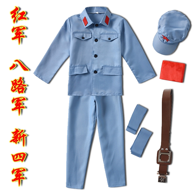 新款六一儿童表演成人中小学生卫兵红军新四军八路军红歌合唱服装