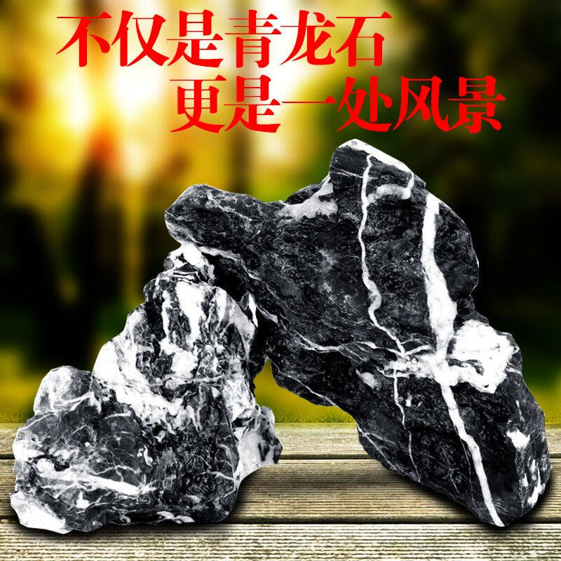 鱼缸造景青龙石自然摆件假山生态装饰石头酸洗青