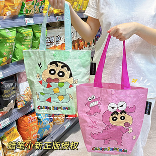 超市可折叠环保购物袋结实耐用大容量手提袋女蜡笔小新编织袋