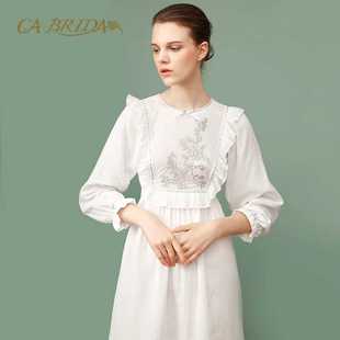 【微瑕疵捡漏】嘉德丽亚四季睡裙女纯棉轻柔温暖睡裙CIW4B903C1