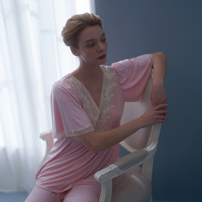 CABRIDA嘉德丽亚兰精莫代尔蕾丝居家睡衣套装CMS4C404AB1