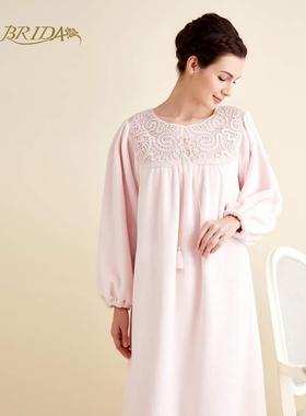 【微瑕疵捡漏】嘉德丽亚秋冬复古时尚珊瑚绒睡裙女冬CGW4S1007C1