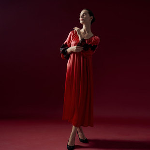 微瑕疵捡漏 ALICE版 经典 桑蚕丝拼接蕾丝睡裙K809 BRIDA法式