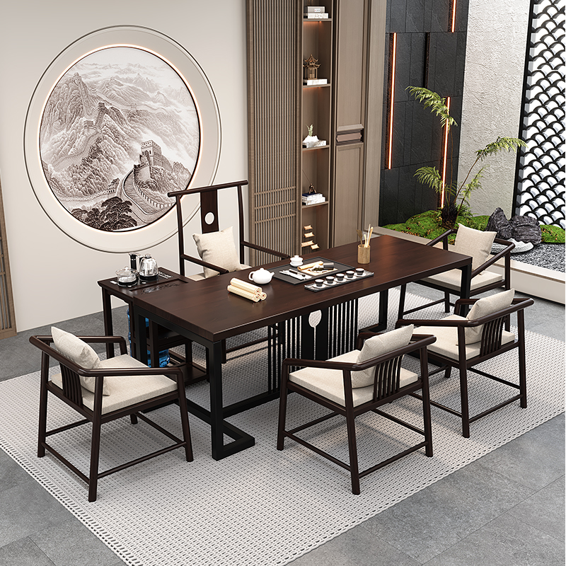 新中式实木茶几组合套装