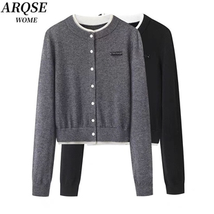 艾诺丝旺京官方旗舰店2025秋冬季 款 假两件羊毛针织衫 上衣8013 新品