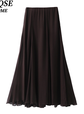 艾诺丝旺京2026春季新款A字半身裙女高腰显瘦百搭大摆长裙1160