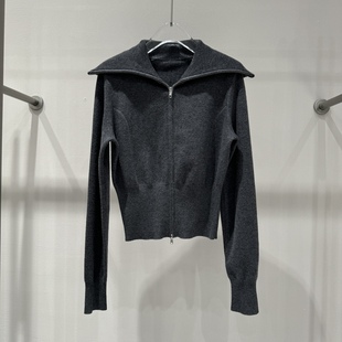 艾诺丝旺京官方旗舰店2025秋装新款绵羊毛针织开衫外套毛衣038031