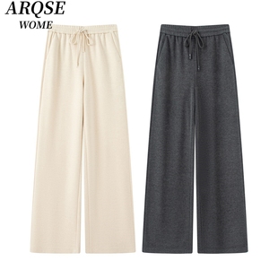 艾诺丝旺京官方旗舰店2025秋冬新款百搭高腰直筒阔腿休闲裤女6205