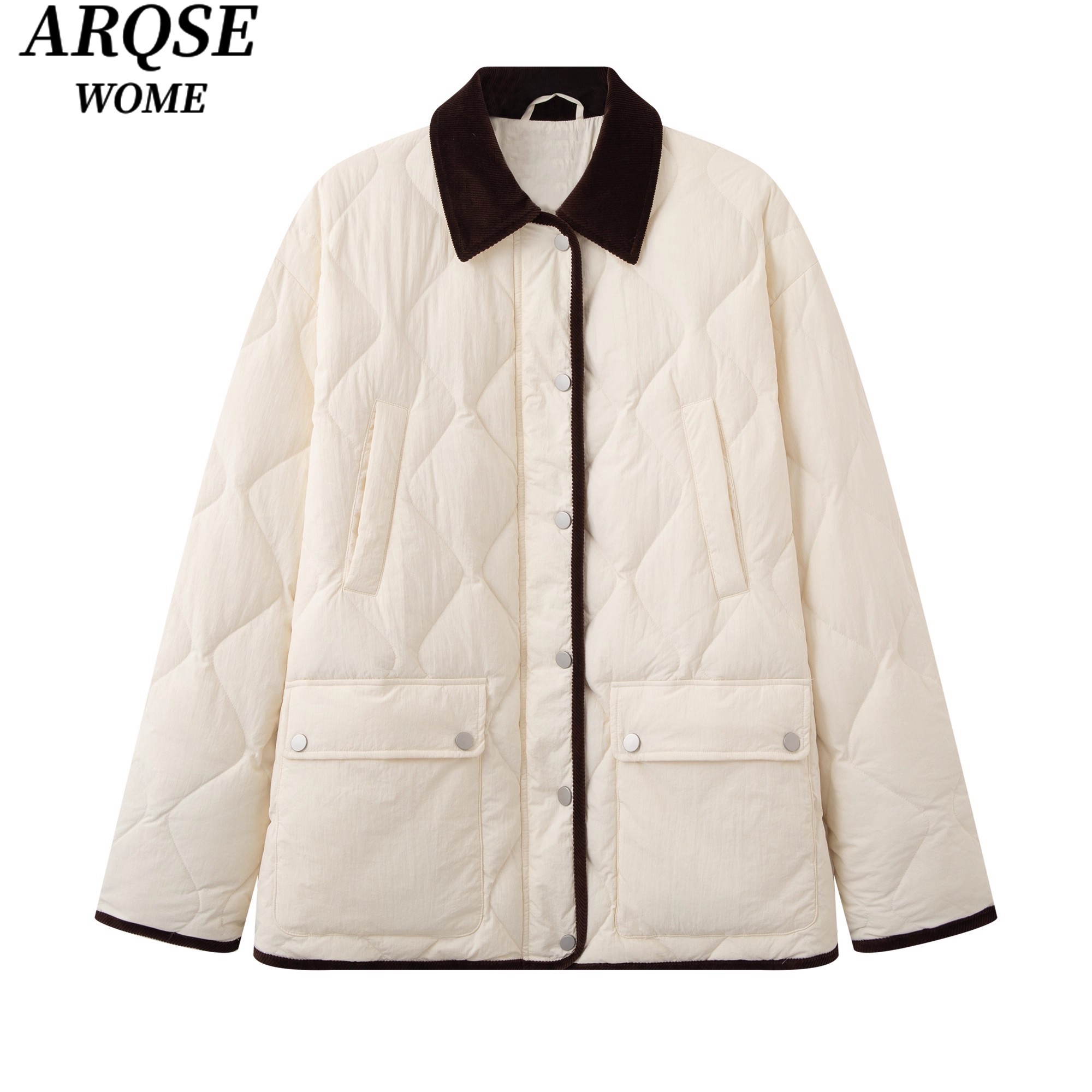 艾诺丝旺京官方旗舰店2025冬季新款羽绒服女短款白鸭绒外套女4121
