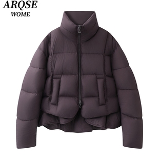 艾诺丝旺京官方旗舰店2025秋冬装新款立领泡芙羽绒服外套女4158