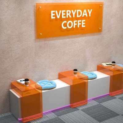 亚克力置物架L型展示架橱窗展示台网红咖啡奶茶店吧台桌子摆件