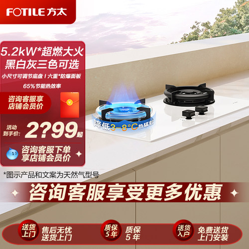 方太TE22-W燃气灶可联动灶具家用双灶官方正品店