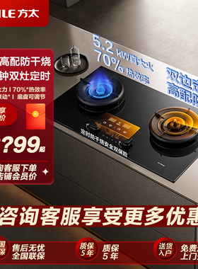 方太03-TEK20双灶定时防干烧燃气灶空气舱家用官方正品店