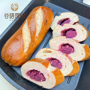 谷语原焙全麦碱水棒面包紫薯零食即食早餐代餐健身轻食手作无加添