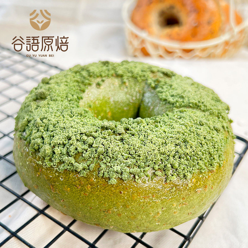 全麦贝果面包抹茶乳酪红豆夹心早餐手作欧包轻食饱腹低代餐粗粮脂