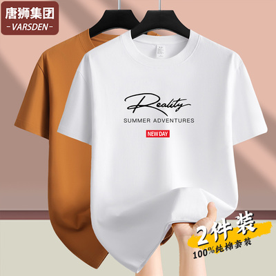 唐狮集团Varsden重磅纯棉T恤男