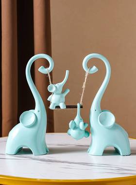 家居装饰品创意简约大象摆件客厅电视柜高端高级感新房子小众乔迁