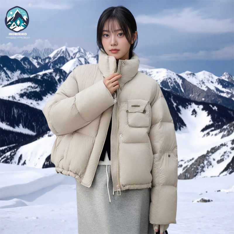 90白鸭绒短款羽绒服立领保暖