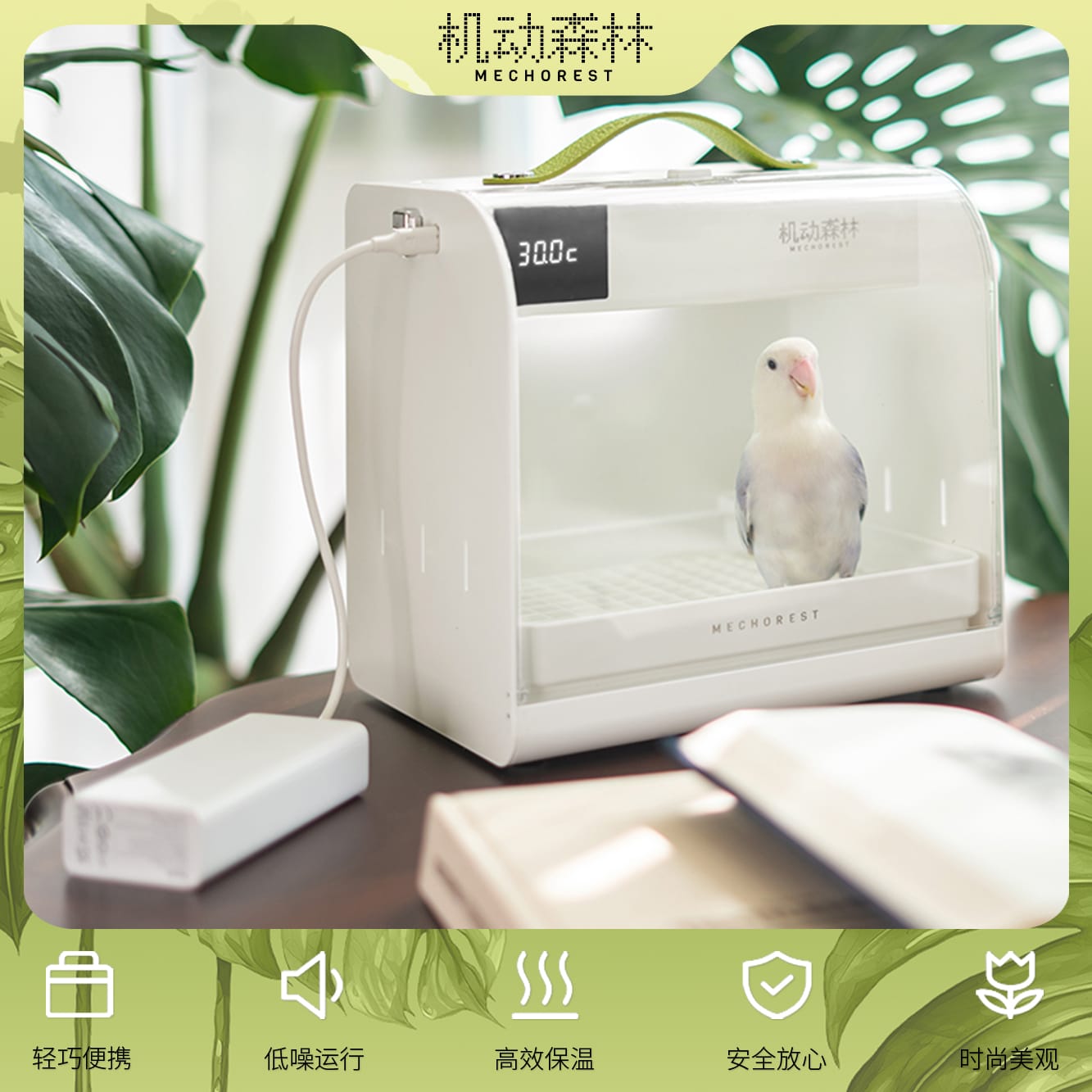 机动森林车载双用可外出携带保温箱幼鸟宠物育雏智能恒温鸟用保暖