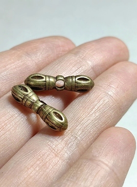 藏式元素文玩手串项链配饰配件白铜复古做旧背云配珠散珠卡子挂坠