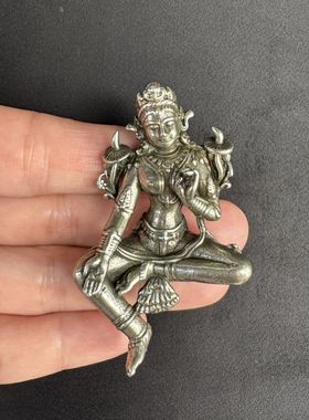 仿古藏传绿度母利马铜密宗黄铜佛像挂件配饰吊坠藏式文玩随身挂佛