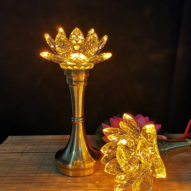 led佛供灯佛堂灯佛灯莲花灯充电款七彩观音菩萨专用灯招财仙家灯