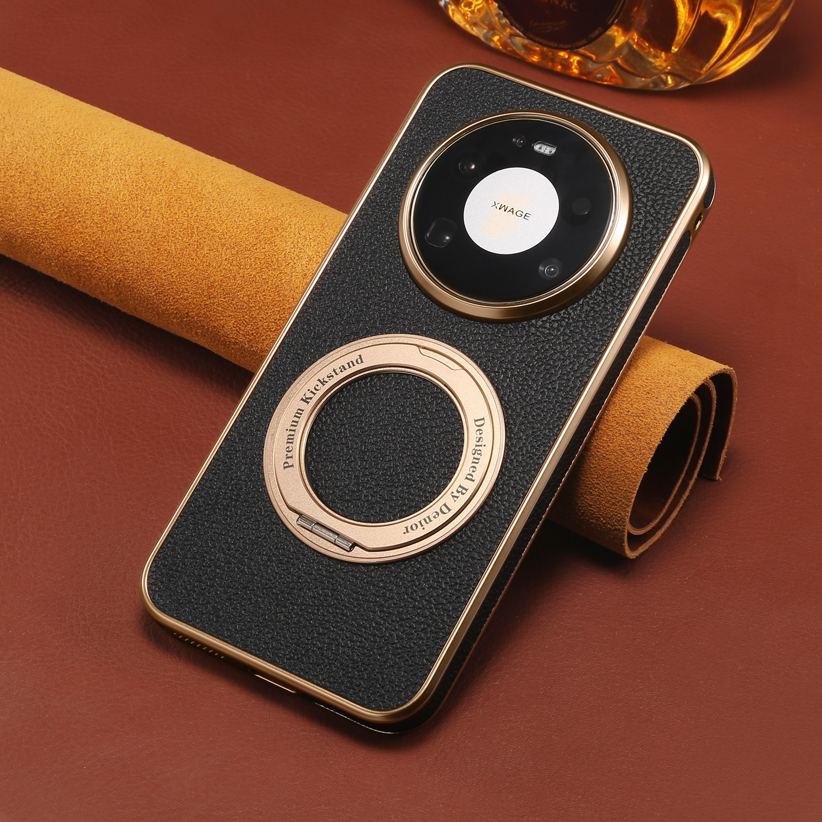 适配huawei华为mate80promax手机壳新款Magsafe磁吸旋转带支架真皮革Mate80保护套mate80pro防摔高级感外壳