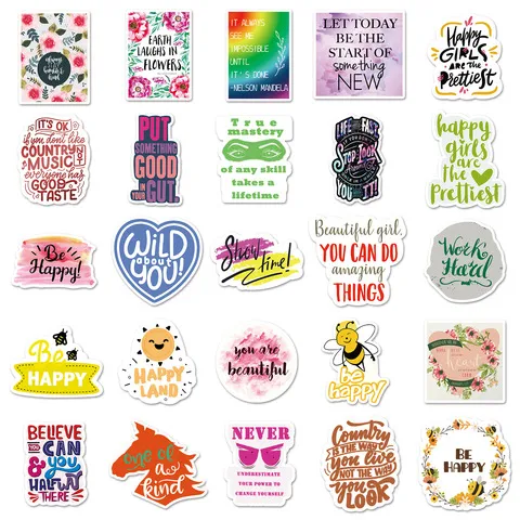 英文笔记本电脑汽车励志贴纸张装饰涂鸦学习座右铭行李箱50