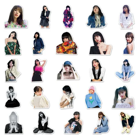 50韩国笔记本张行李箱贴纸可移动手账本明星周边精美装饰LISA