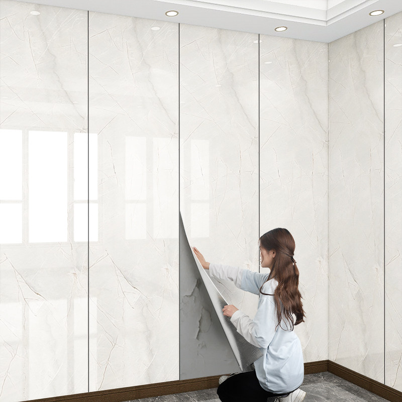 瓷砖墙贴自粘彷大理石铝塑板电视背景墙壁纸墙板装饰自装遮丑壁纸,家居饰品,瓷砖贴,淘宝优惠券,粉丝福利购,淘宝优惠卷