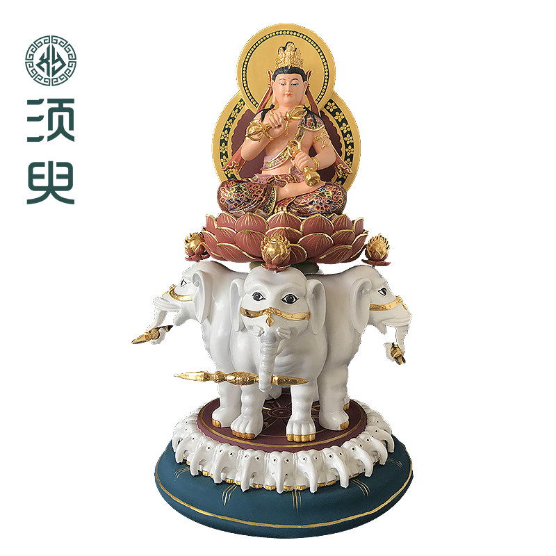 家用延命普贤菩萨木雕佛像摆件