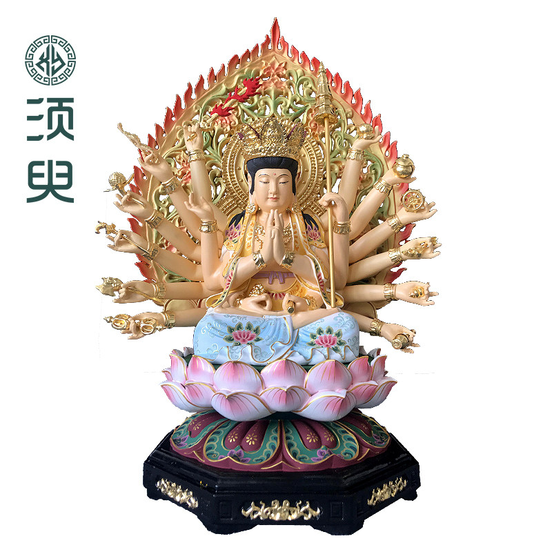 准提佛母像木雕佛像摆件