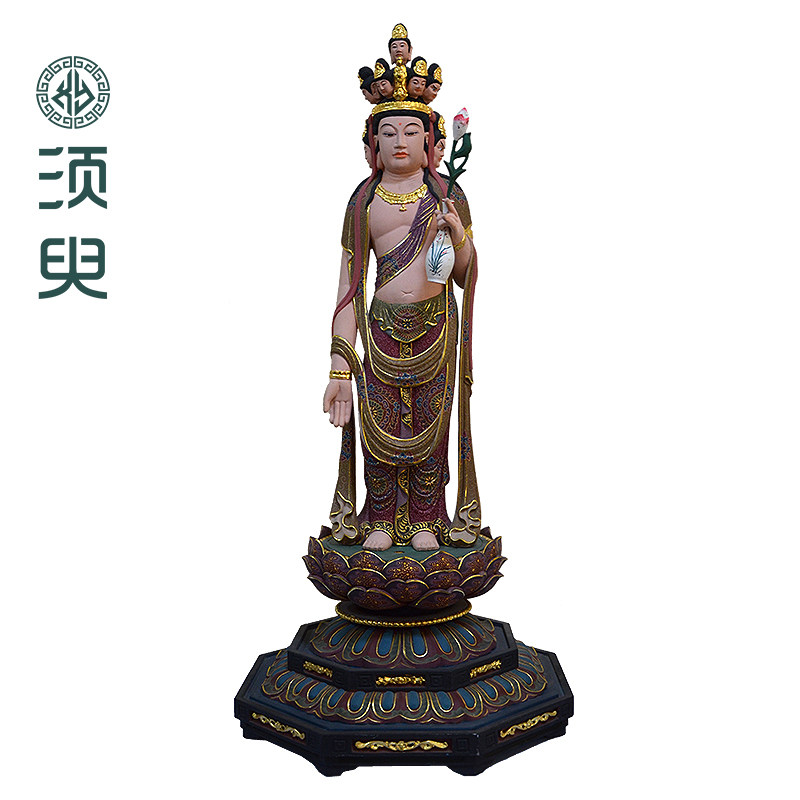 木雕唐密十一面观音佛像