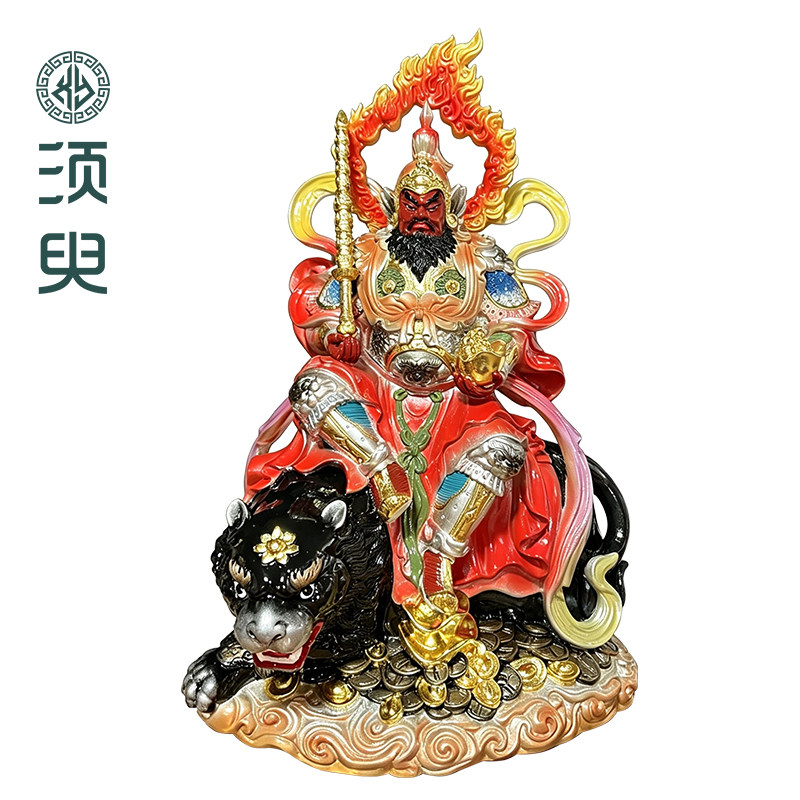 木雕武财神赵公明招财神像摆件