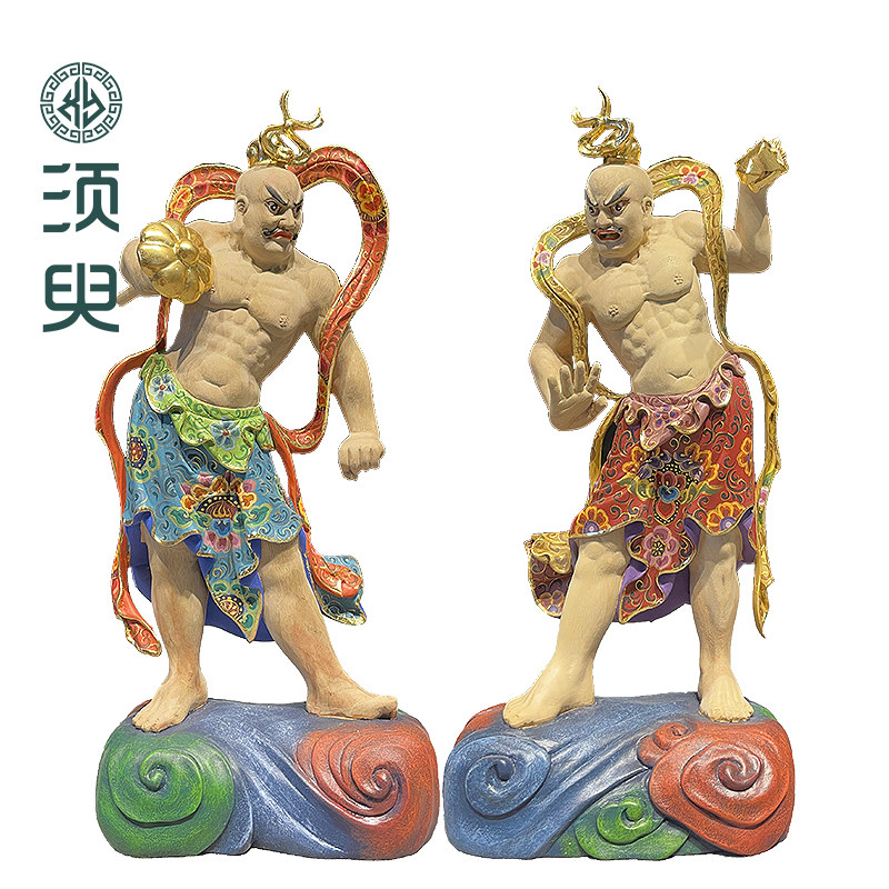 金刚仁王力士木雕唐密哼哈二将