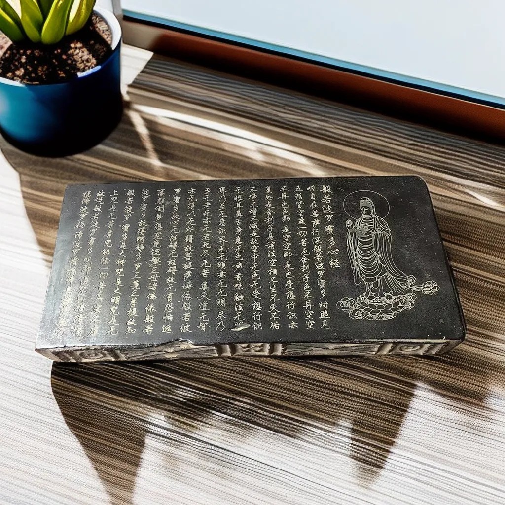 仿古汉砖雕刻《般若心经》文人文房茶空间研学拓印素材装饰摆件