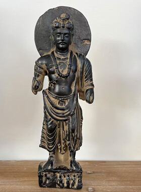 仿古菩萨立像摆件高级茶室会所客厅摆件高档家居佛像