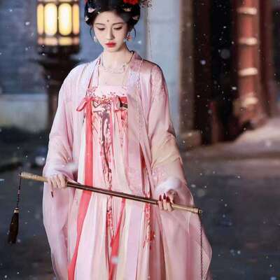 鞠婧祎同款唐制齐胸襦裙大袖衫