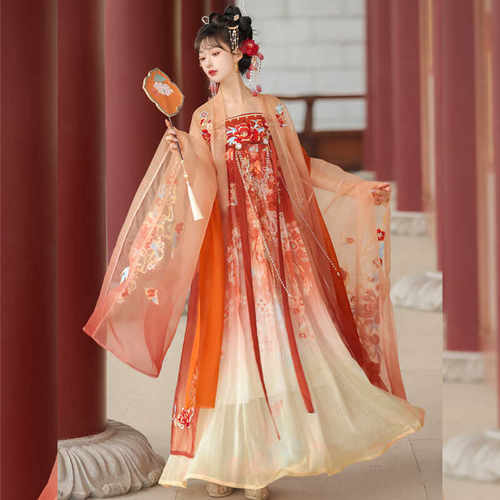 唐制重工刺绣日常改良齐胸汉服