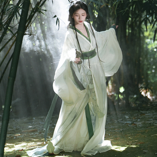 原创【青玉案】战国袍复原双层国风直裾印花清冷拖尾大放量汉服女