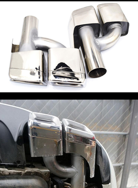 适用奔驰E级212E200E260E300cls300 350改E63CLS63黑色方口尾喉