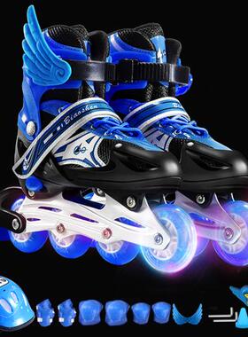 溜冰鞋儿童全套装男女旱冰鞋轮滑鞋直排轮3-4-5-6-8-10-12岁初学