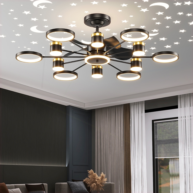 客厅吊灯现代简约家用餐厅灯风扇