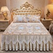 可拆卸床裙式 冰丝席可水洗机洗折叠空调软席子夏季 凉席三件套1.8m